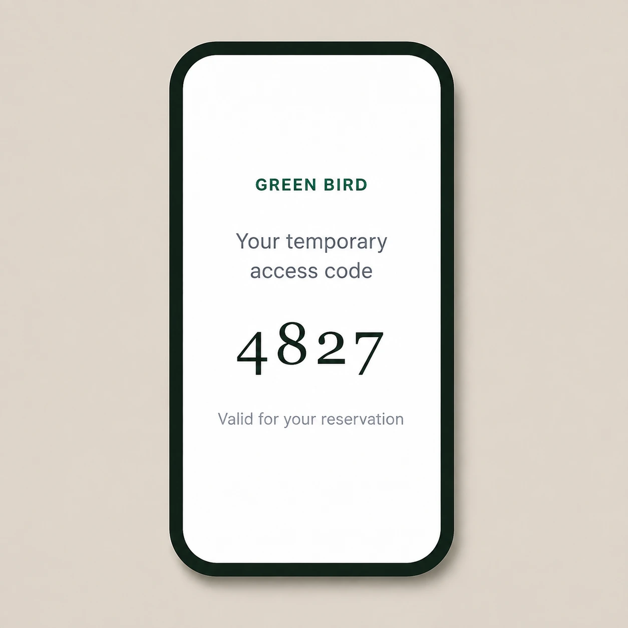 Temporary access code for 24/7 indoor golf at Green Bird in Flower Mound, TX